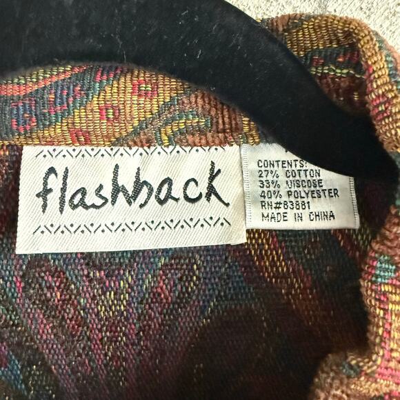 Vtg 90s Tapestry Jacket Boho Paisley Southwestern Flashback Women L Retro Blazer - Picture 6 of 8